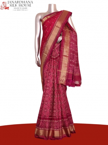 Pure Handloom Patola Ikat Silk Saree